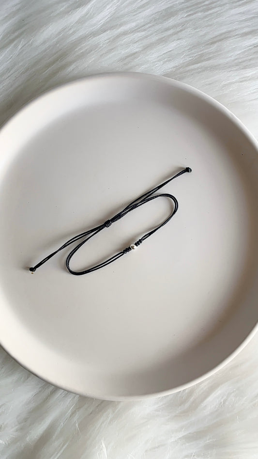 Pulsera Hilo Ajustable con Balin 4mm - Plata 925