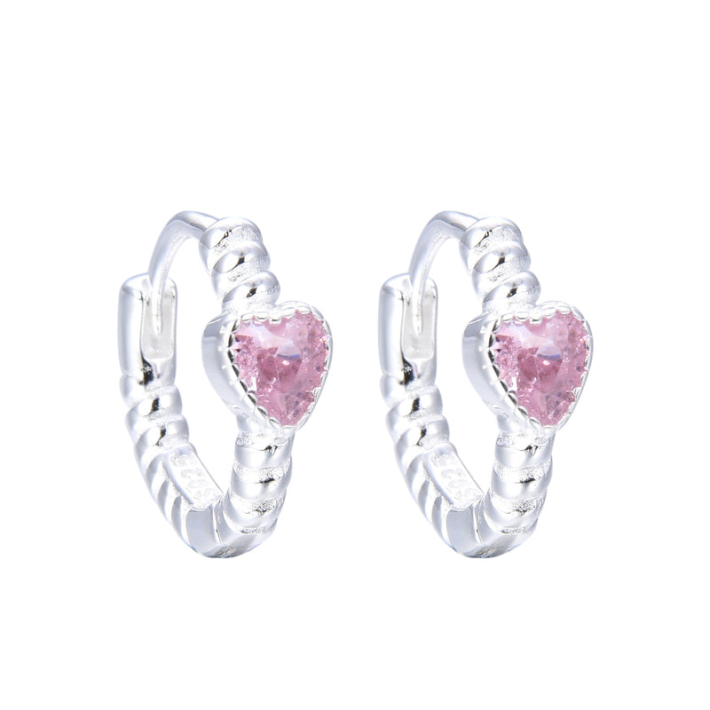 Argollas Corazones Rosado 1,4cm