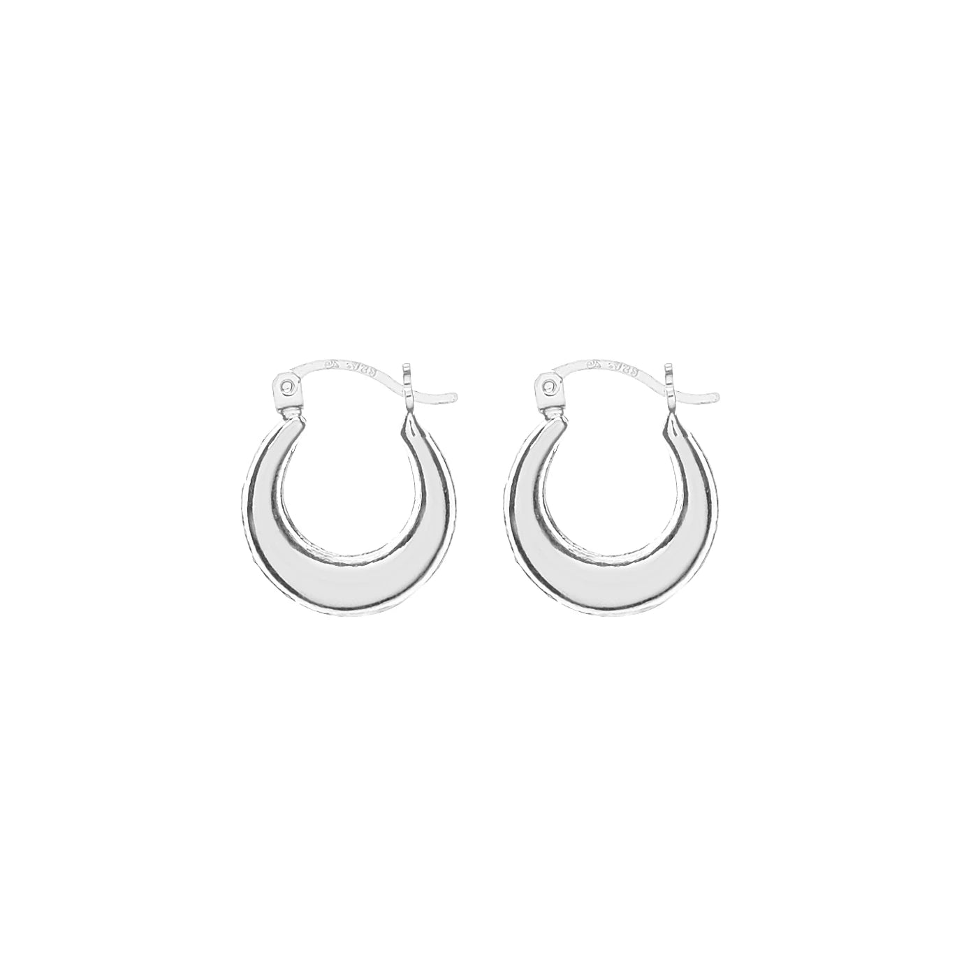 Argollas Lisas Gruesa Cierre Italiano 1,2cm Plata 925