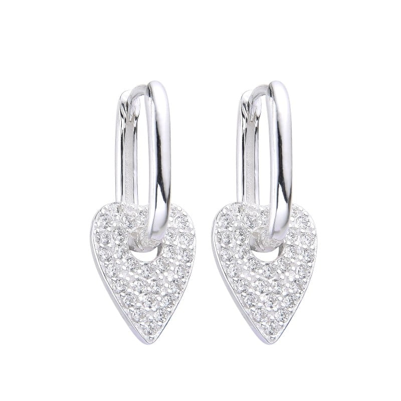 Argollas Dije Corazón Brillante 1,4cm