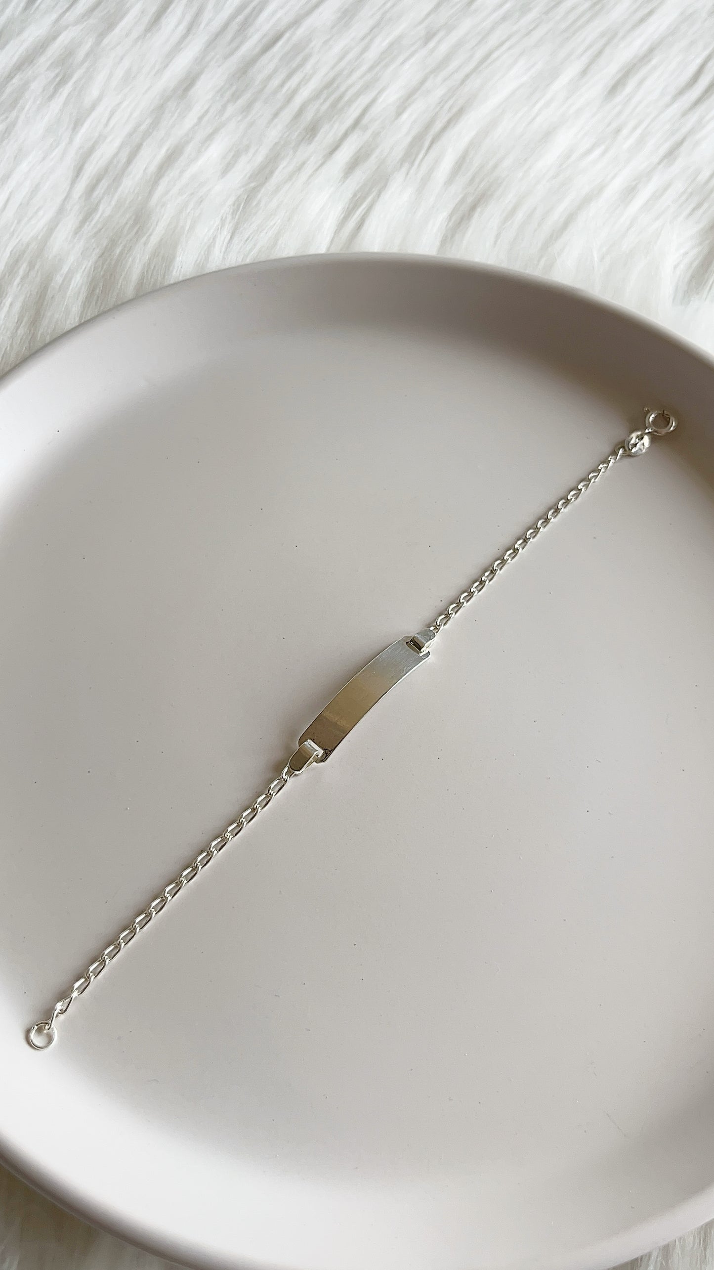 Esclava Placa Cuadrada tejido Grumet 17cm - Plata 925