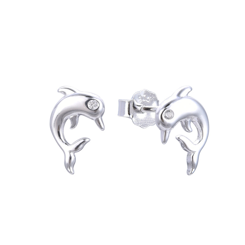 Zarcillos Delfín Plata 925