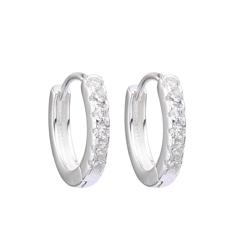 Argollas Cristales 1,2cm Plata 925