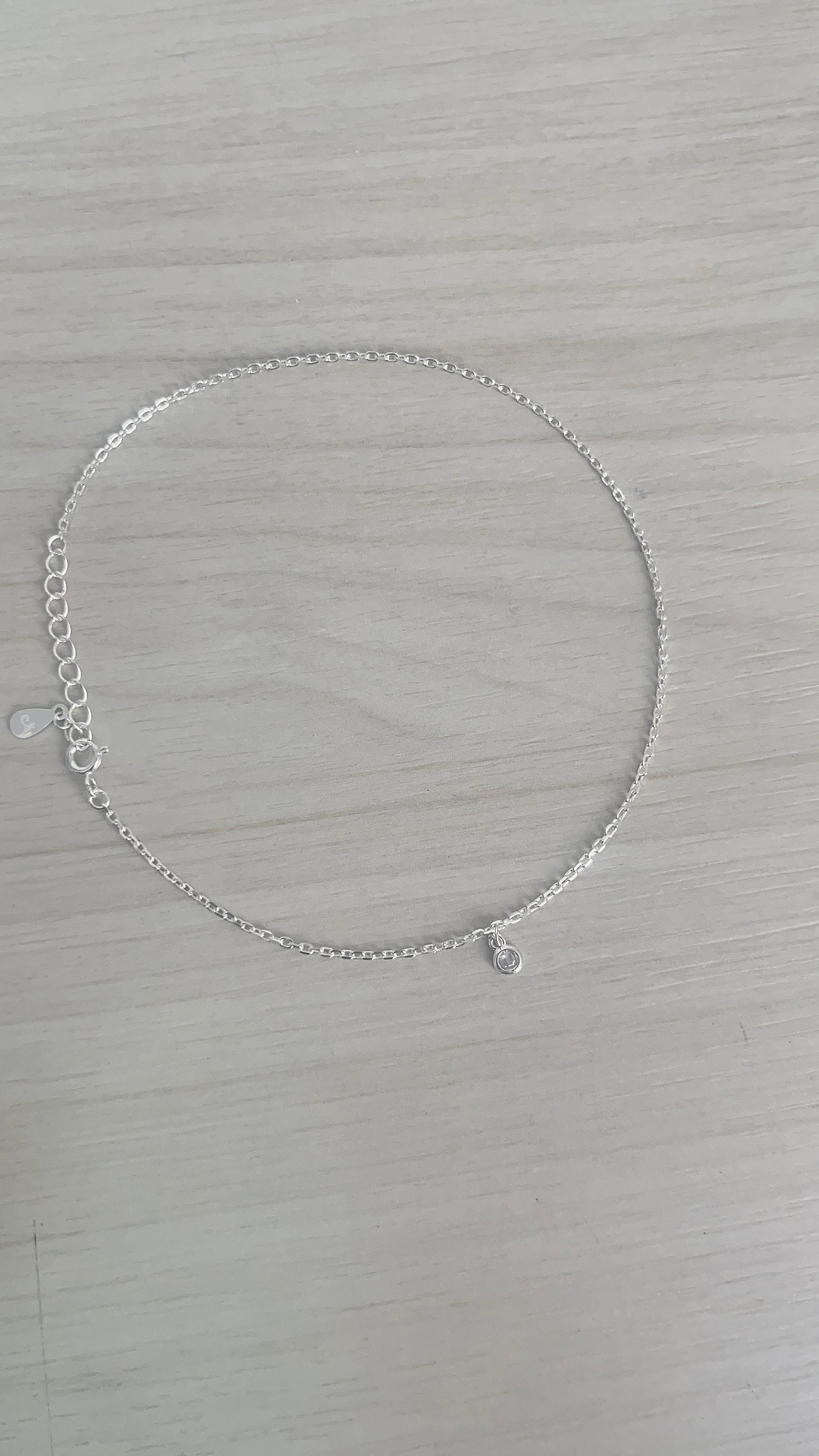 Tobillera Dije Punto de Luz 25cm Ajustable - Plata 925