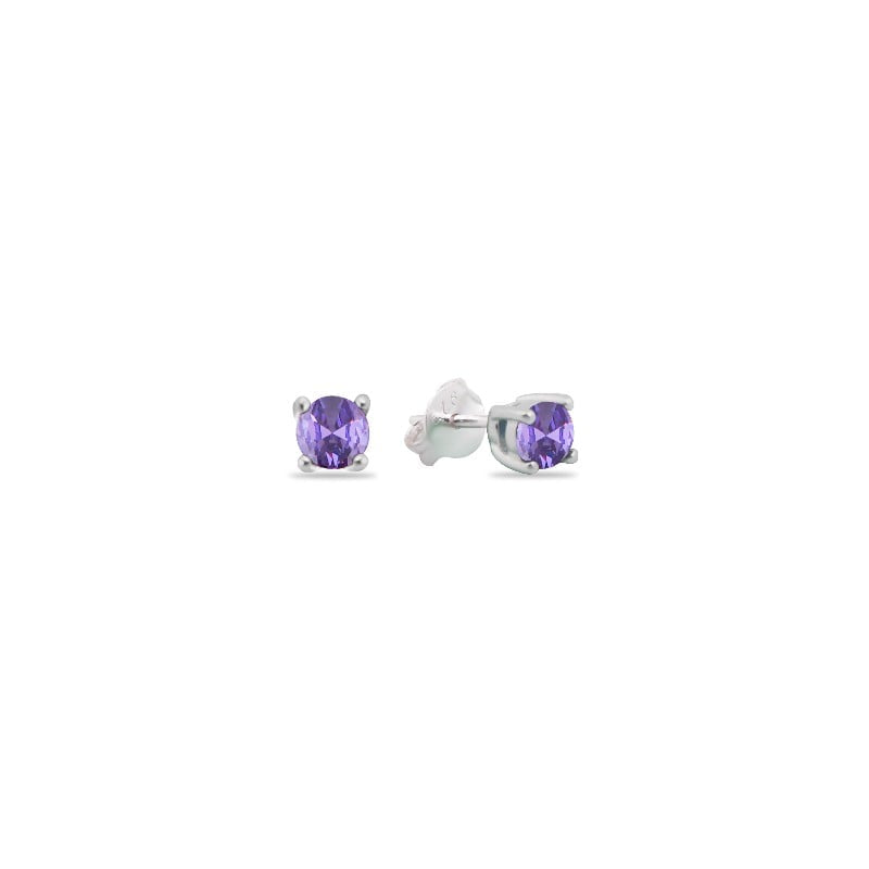 Zarcillos Zircones Cuadrados 3mm Plata 925