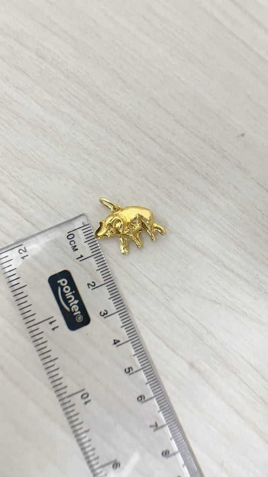 Dije Elefante Plata 925 con Baño de Oro