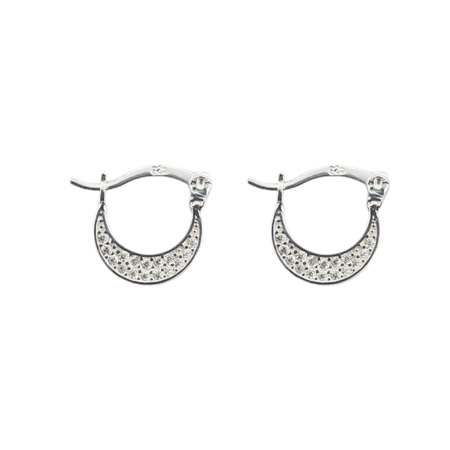 Argollas Brillantes Cierre Italiano 1,2cm Plata 925
