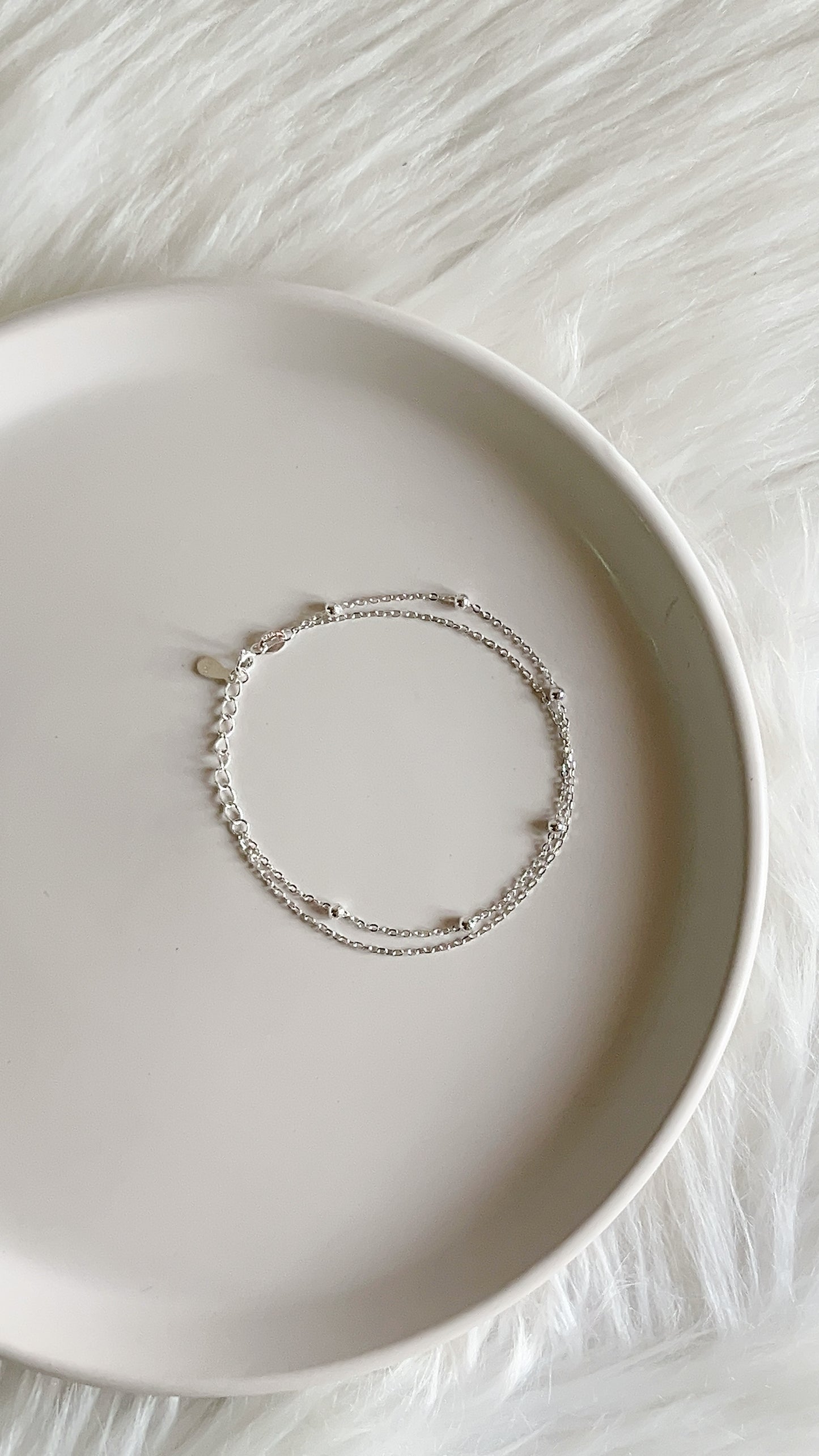 Pulsera Doble 20cm Ajustable - Plata 925