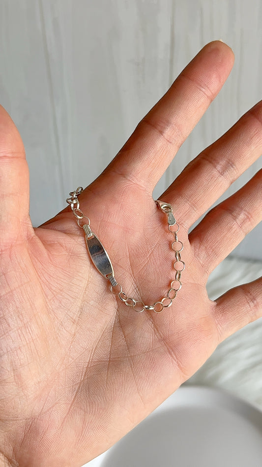 Esclava Placa Ovalada con aros 15,4cm - Plata 925