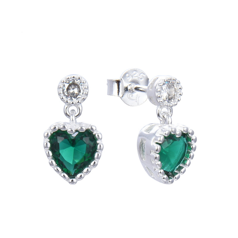 Zarcillos Corazones de Cristal Colgando