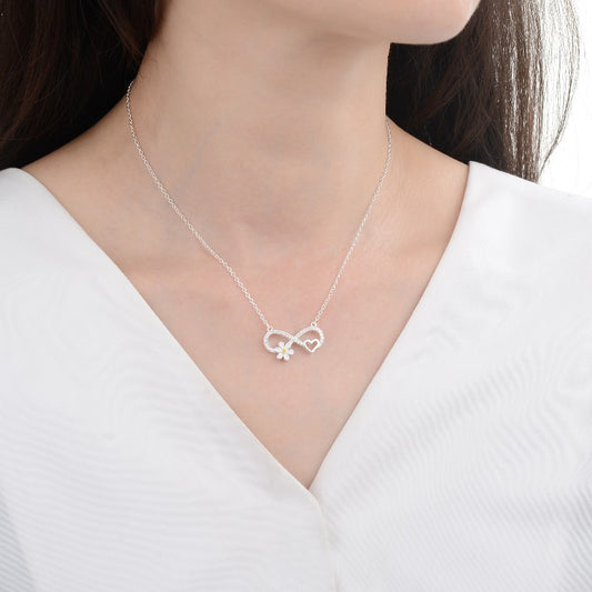 Gargantilla Infinito y Margarita 45cm Ajustable - Plata 925