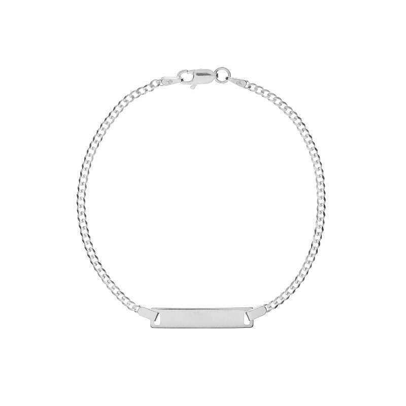 Esclava Tejido Grumet Placa Cuadrada 17cm - Plata 925
