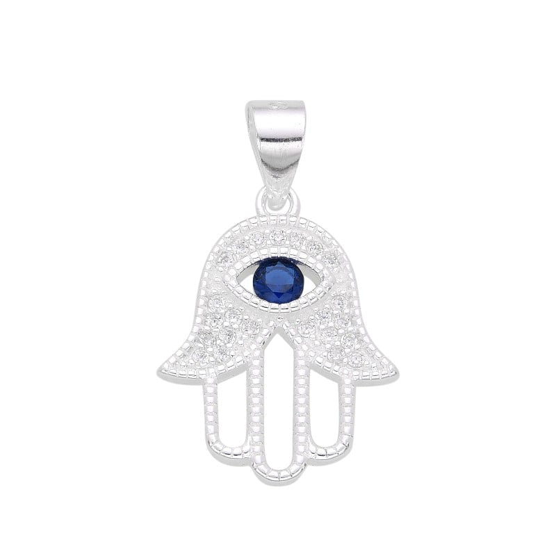 Dije Mano Fatima Cristal Azul 1,7cm