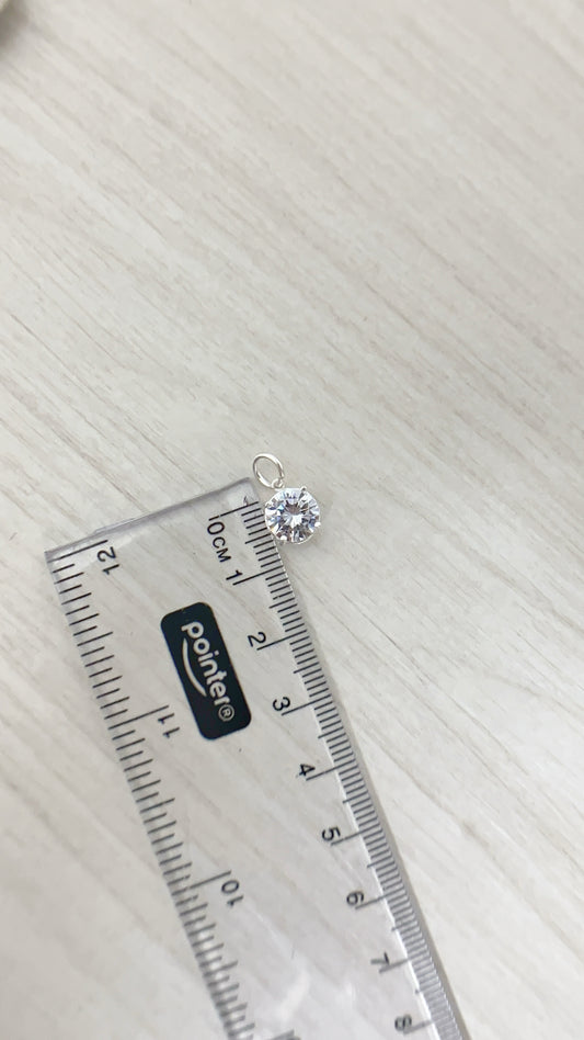 Dije Zircon 8mm - Plata 925