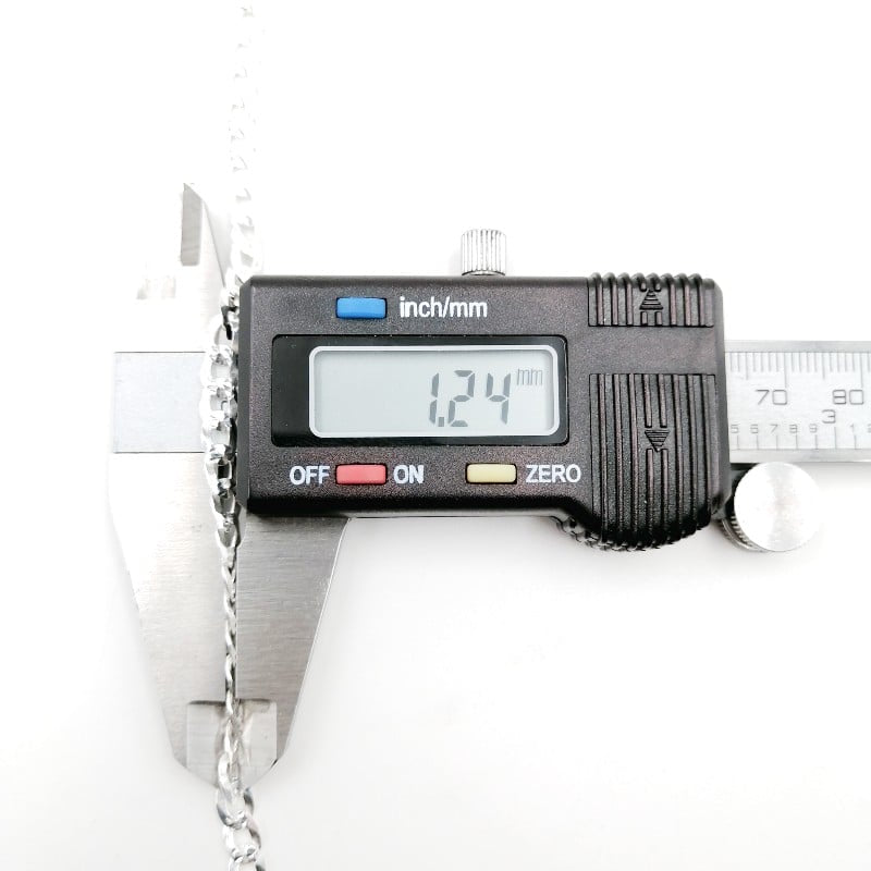 Cadena Tejido Cubana Diamantada Plata 925