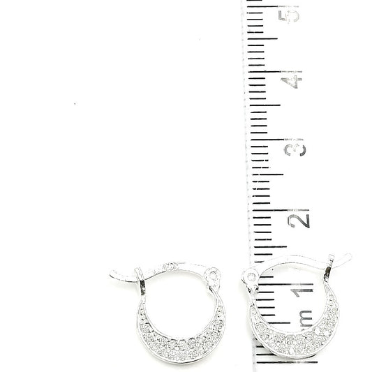Argollas Brillantes Cierre Italiano 1,2cm Plata 925
