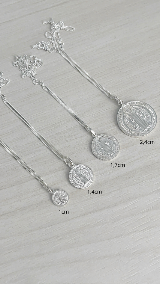 Cadena Dije San Benito Plata 925