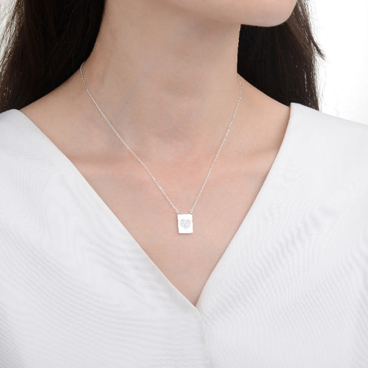 Gargantilla Dije Cuadrado de Corazon 45cm Ajustable - Plata 925