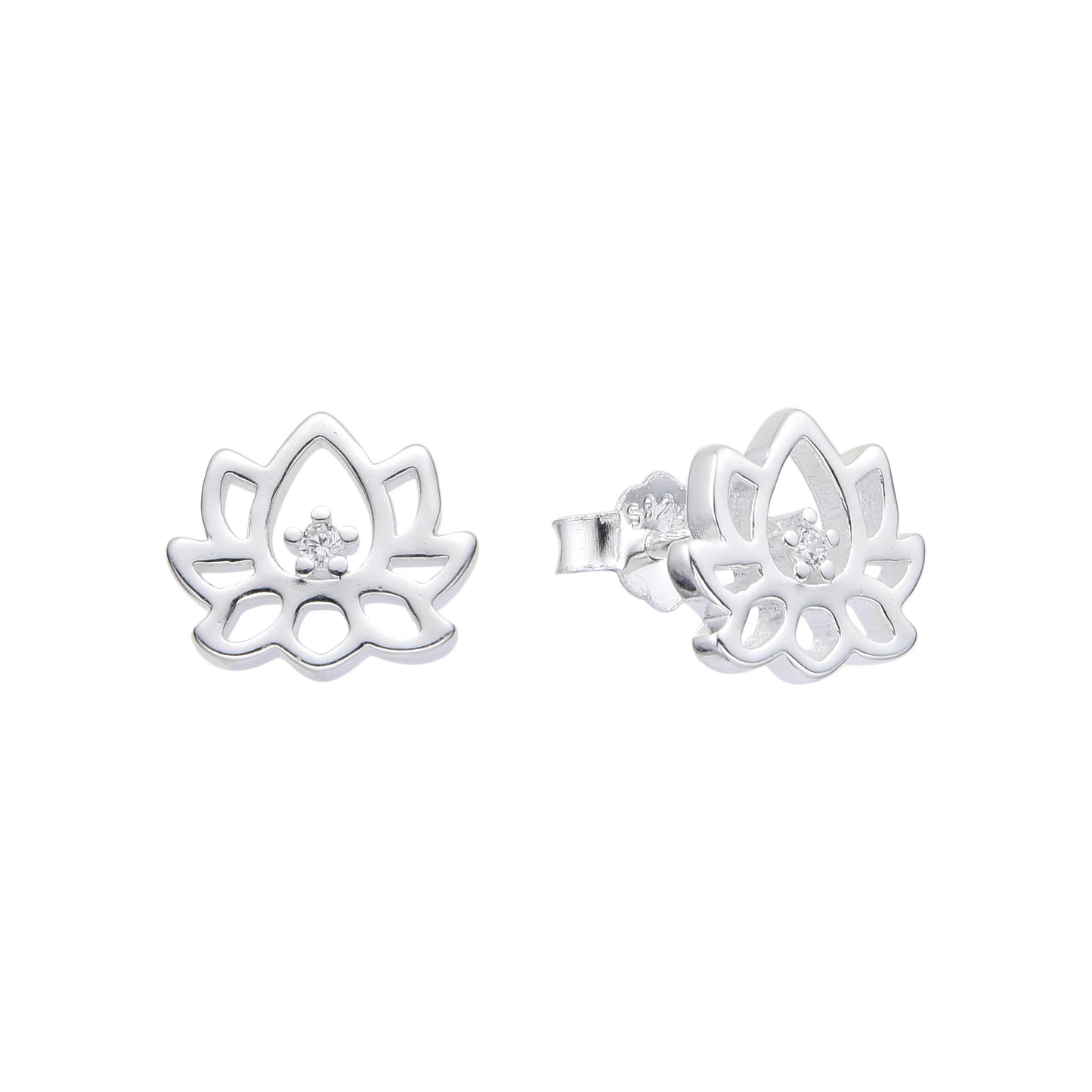 Zarcillos Flor de Lotus Plata 925