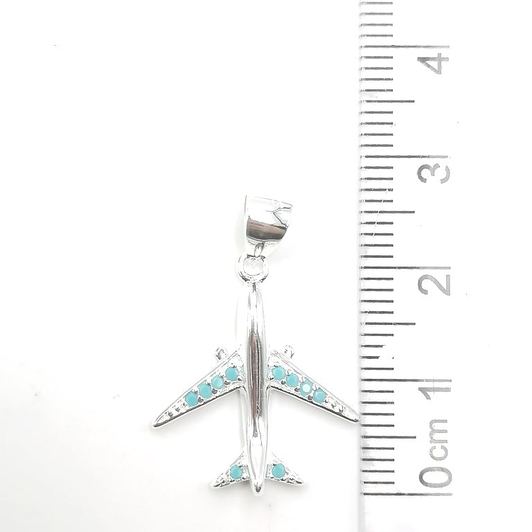 Dije Avión piedras turquesas 2cm