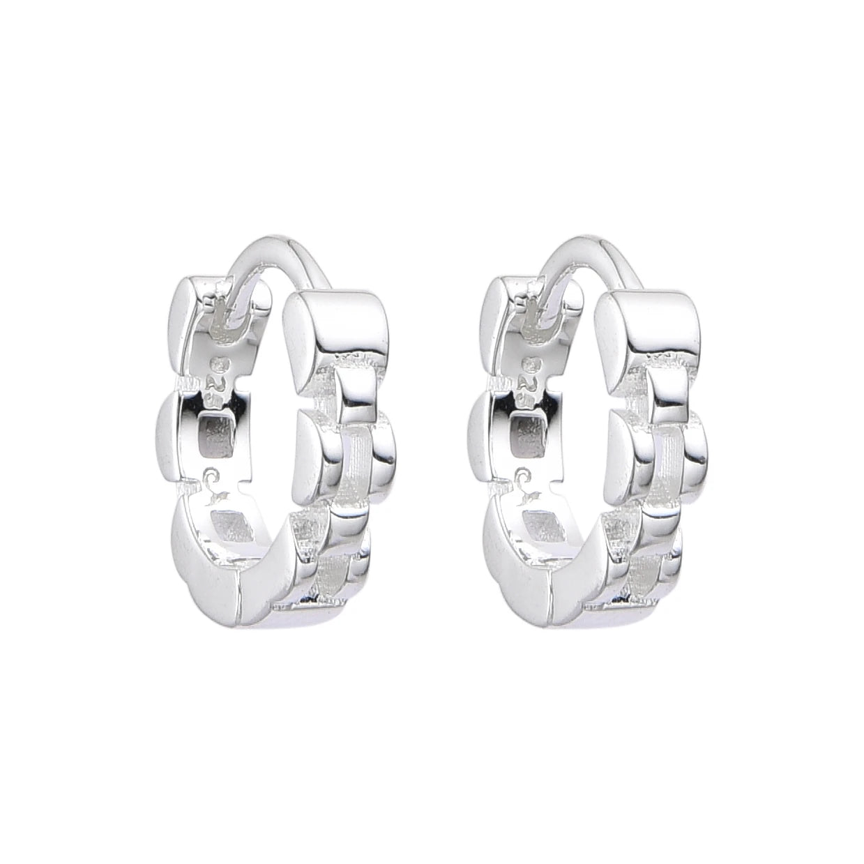 Argollas Eslabones Mini 1cm Plata 925