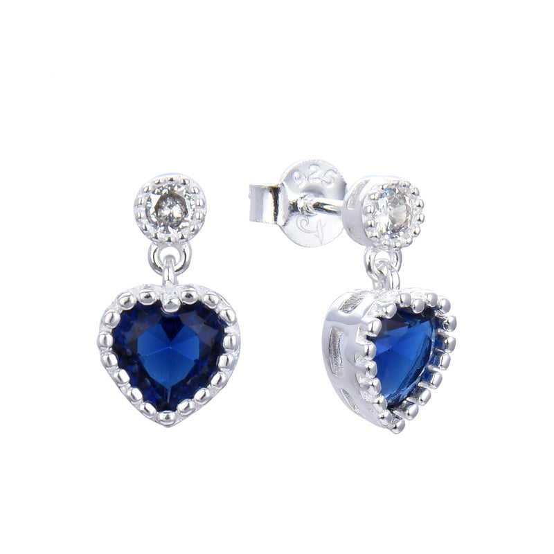 Zarcillos Corazones de Cristal Colgando