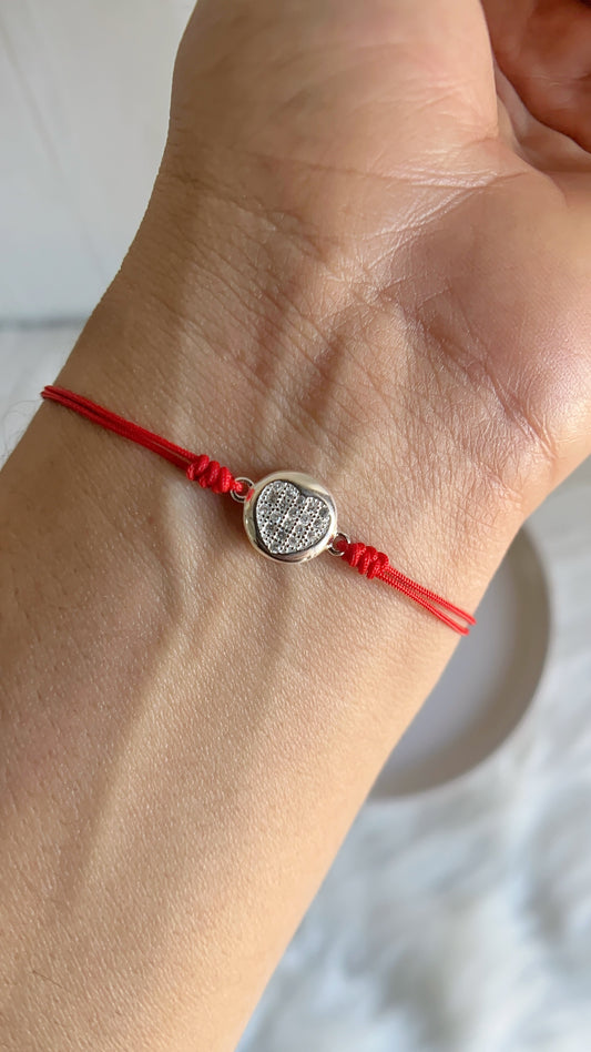 Pulsera Hilo Corazon - Plata 925