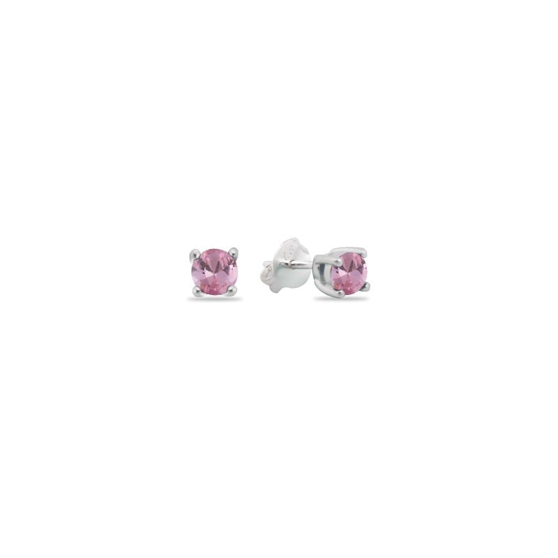 Zarcillos Zircones Cuadrados 3mm Plata 925