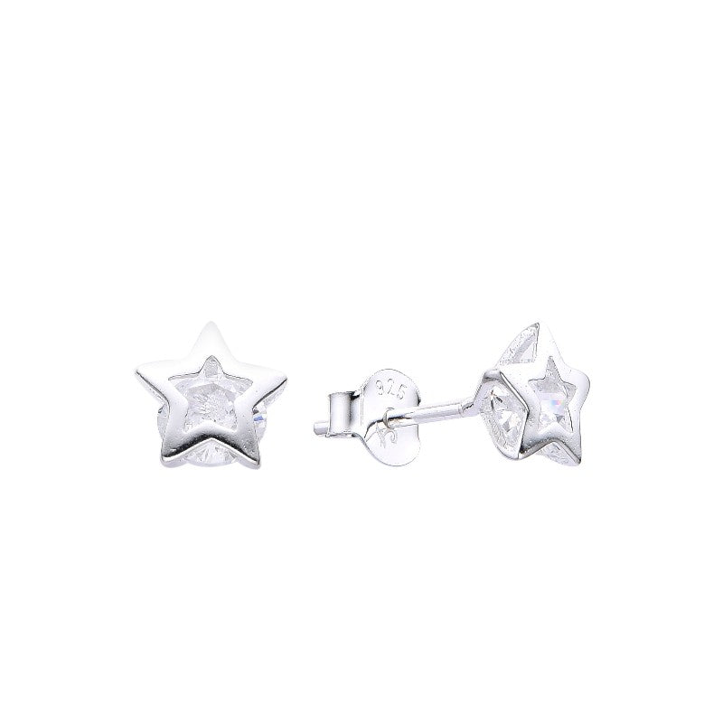 Zarcillos Estrellas Con Cristal Plata 925