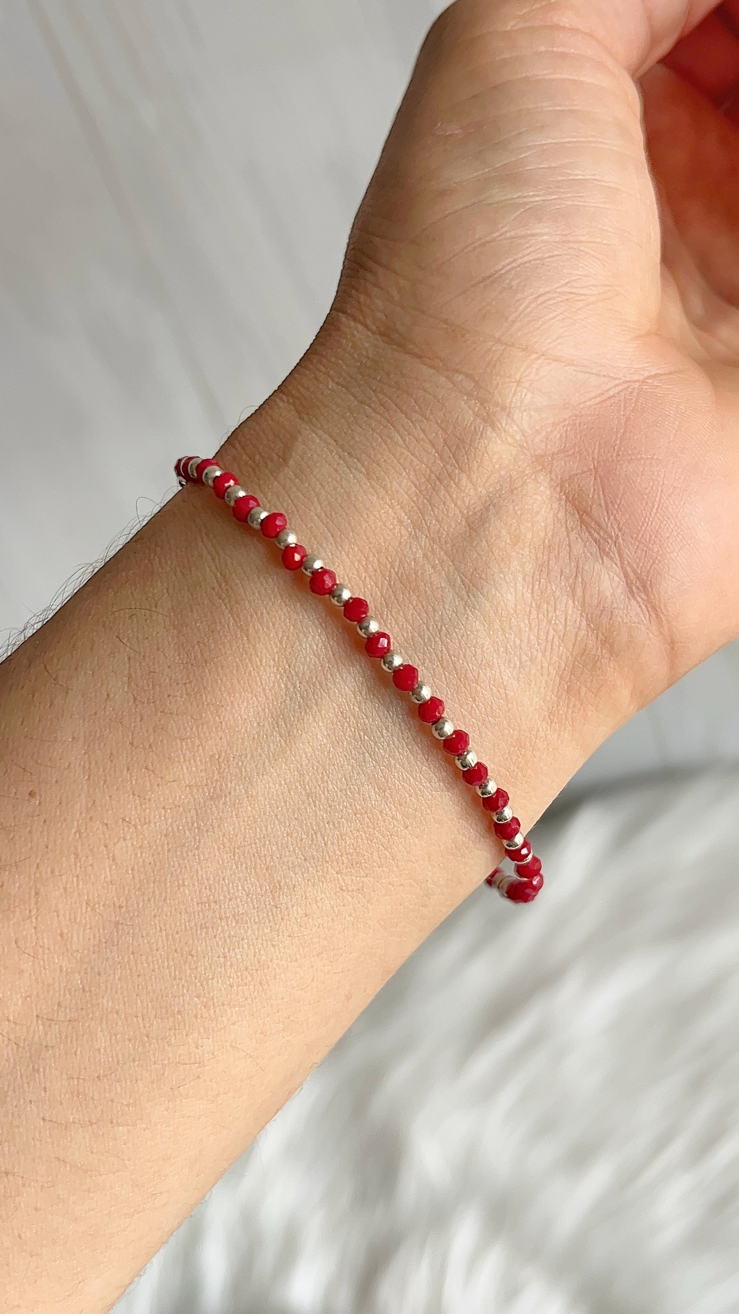 Pulsera Cristal y Balines - Plata 925