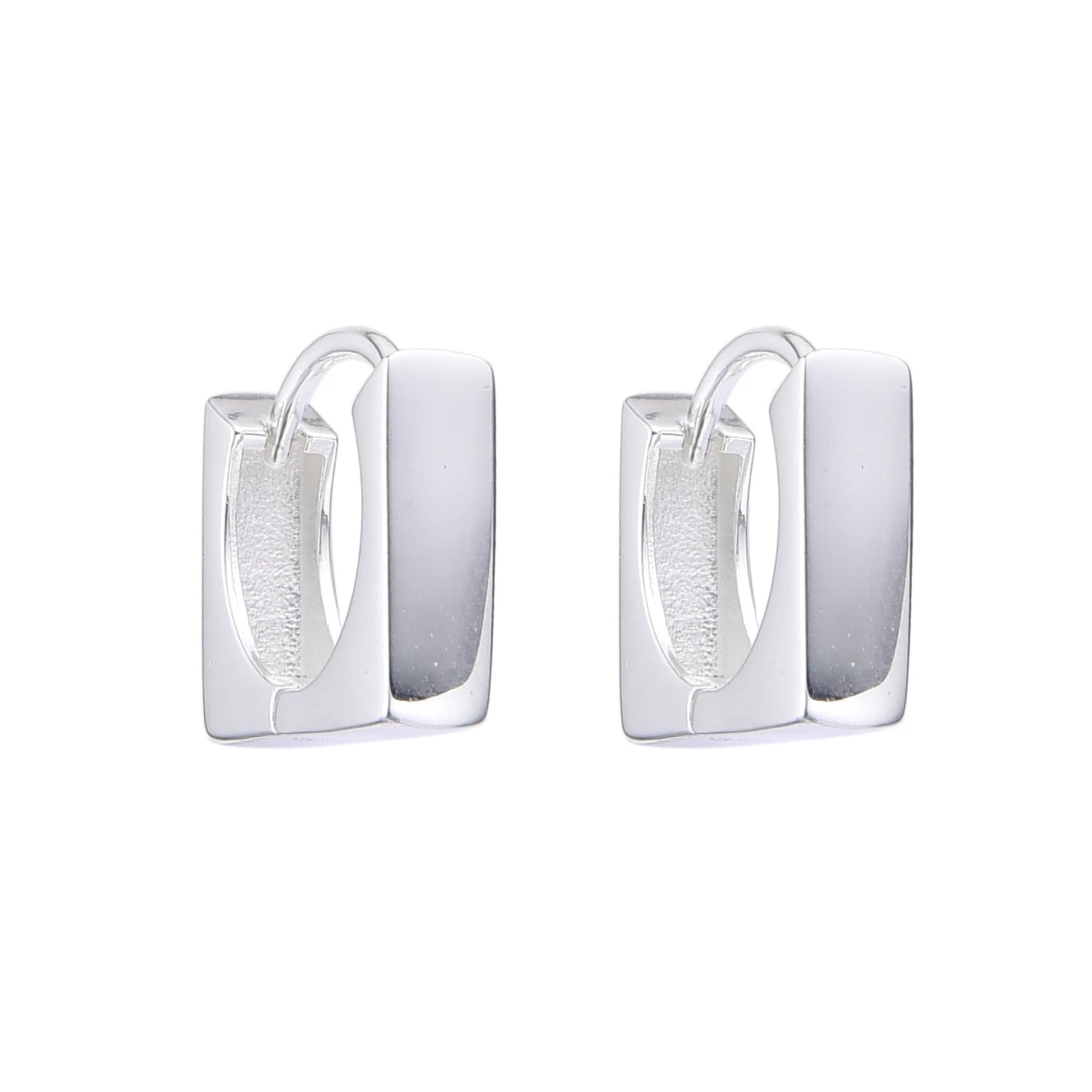 Argollas Cuadradas Gruesas 1,4cm Plata 925