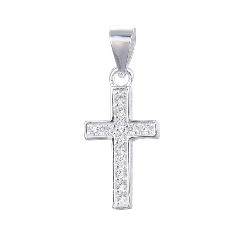 Dije Cruz Cristales 1,4cm Plata 925