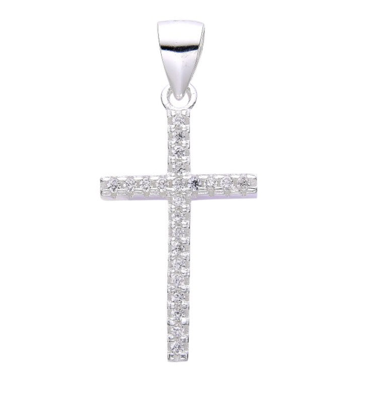 Dije Cruz Cristales 2,2cm - Plata 925