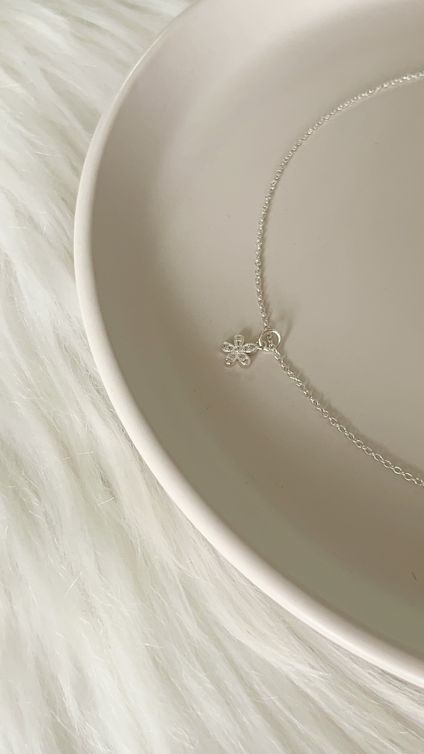 Gargantilla Flor - 45cm ajustable Plata 925