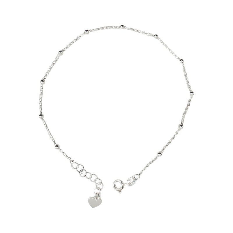 Tobillera bolitas 25cm Plata 925