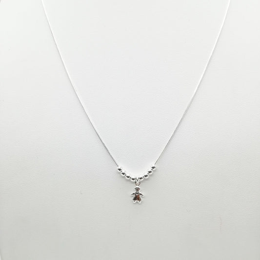 Gargantilla Dije Niña 45cm Ajustable - Plata 925