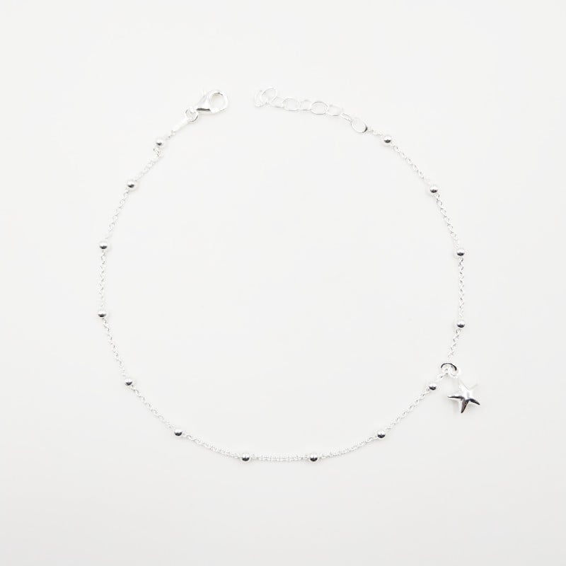 Tobillera Dije Estrella 25cm - Plata 925