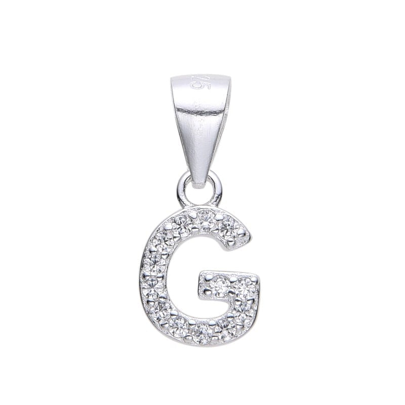 Dije letras con cristales 1cm Plata 925
