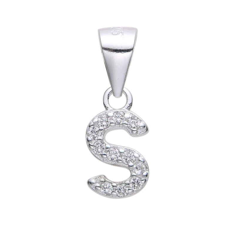 Dije letras con cristales 1cm Plata 925