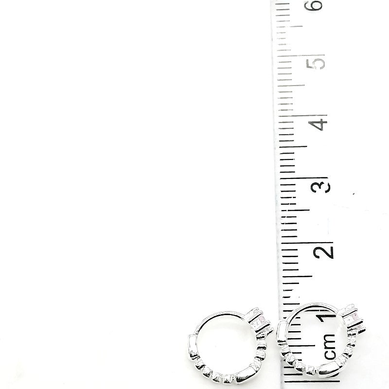 Argollas Cristal Rosado - Plata 925