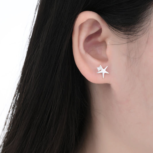 Zarcillos Estrella y Concha - Plata 925