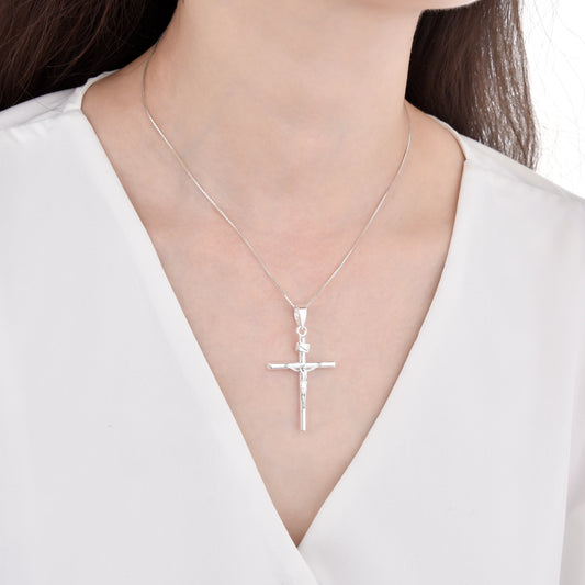 Dije Cristo Tubito 3,7cm - Plata 925