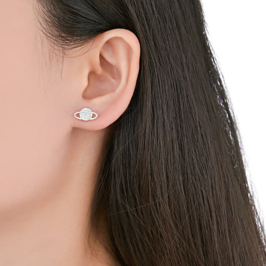 Zarcillos Saturno y Luna - Plata 925