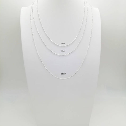 Cadena Bolitas Diamantadas - Plata 925