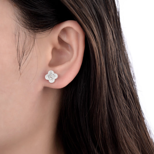 Zarcillos Flor Tapa de Rosca - Plata 925