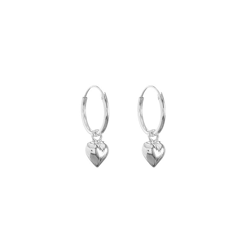 Argollas Dije Corazones 1,2cm - Plata 925