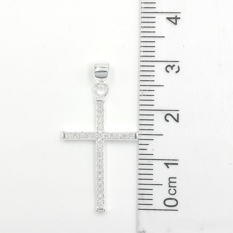 Dije Cruz Cristales 2,2cm - Plata 925