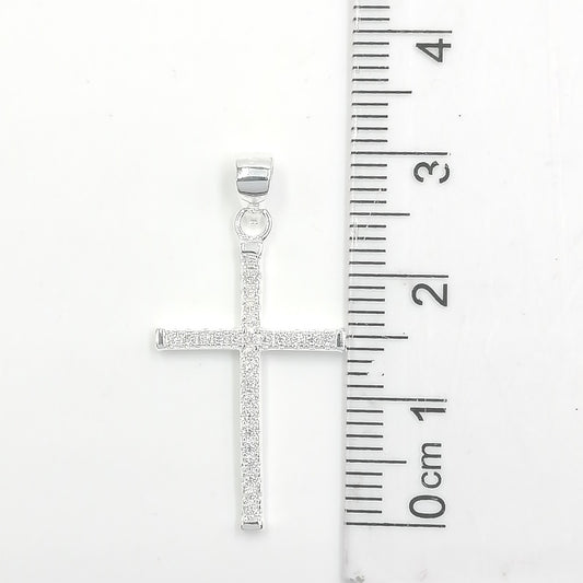 Dije Cruz Cristales 2,2cm - Plata 925
