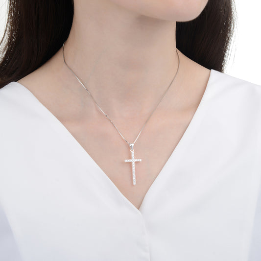 Dije Cruz Cristales 2,8cm - Plata 925