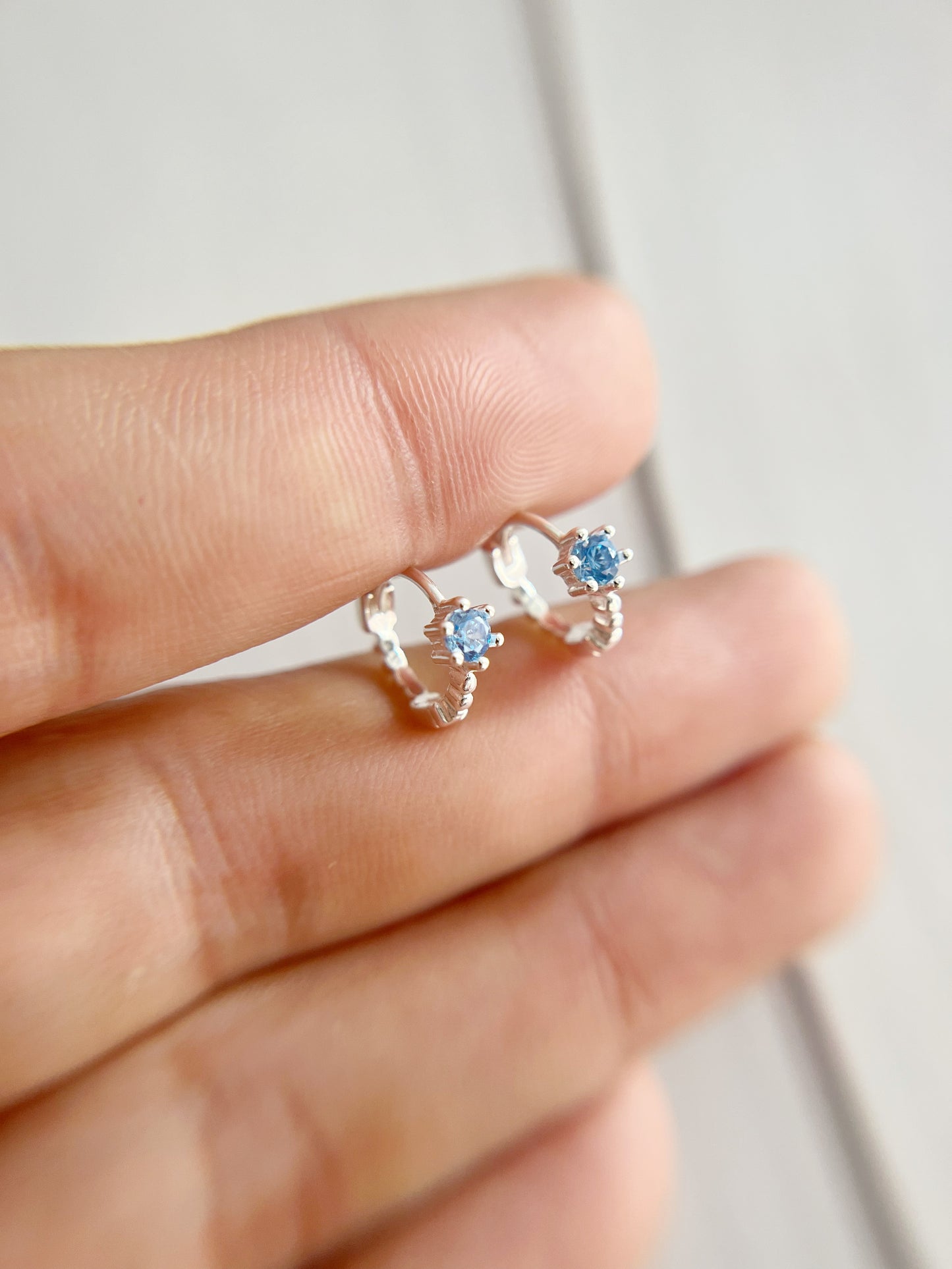 Argollas Cristal Azul